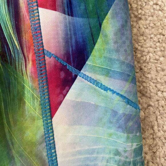 Athleta Leggings Womens Small Blue Green Cropped Colorful Casual Workout Pants - Picture 5 of 12